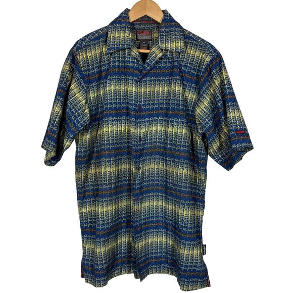 FUBU Button Down Shirt Short Sleeves All Over Print Casual Collar - M - Picture 1 of 5